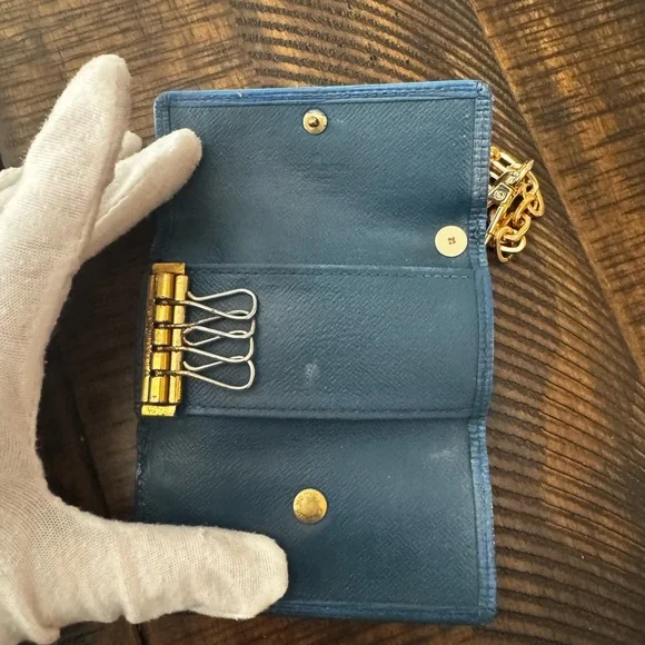 Louis Vuitton epi-leather hand, painted card key holder converted wristlet - Picture 11 of 17